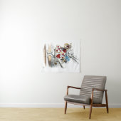 Witte Konijn Alice Wonderland Harten Wandkleed (In Situ (horizontaal))