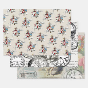 Witte Konijn Alice Wonderland Hartenkonijn Inpakpapier Vel