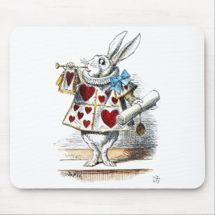 Witte Konijn Alice Wonderland Hartenkonijn Muismat