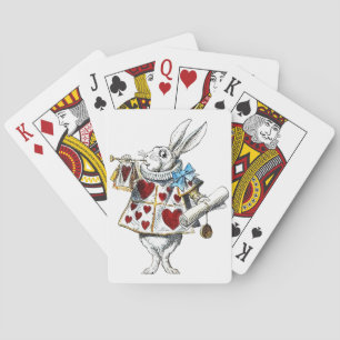 Witte Konijn Alice Wonderland Hartenkonijn Pokerkaarten