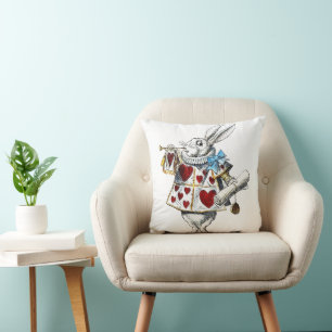 Witte Konijn Alice Wonderland Hartens Konijn Kussen