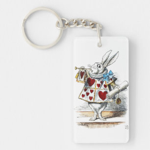 Witte Konijn Alice Wonderland Hartenslag Konijn Sleutelhanger
