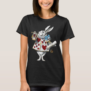 Witte Konijn Alice Wonderland Hartenslag Konijn T-shirt