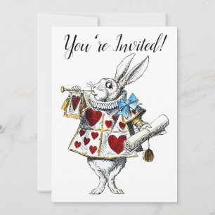 Witte Konijn Alice Wonderland Konijn van Harten Kaart