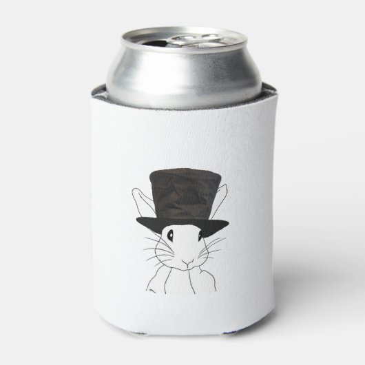 Witte Konijn Blikjeskoeler (Blikje Voorkant)