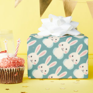 Witte konijn cadeaupapier