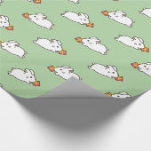 Witte konijn cadeaupapier (Hoek)
