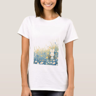 Witte Konijn die zich in de Weide verbergt T-shirt