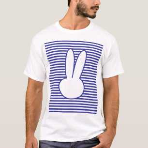 Witte konijn en Blauwe strepen T-shirt