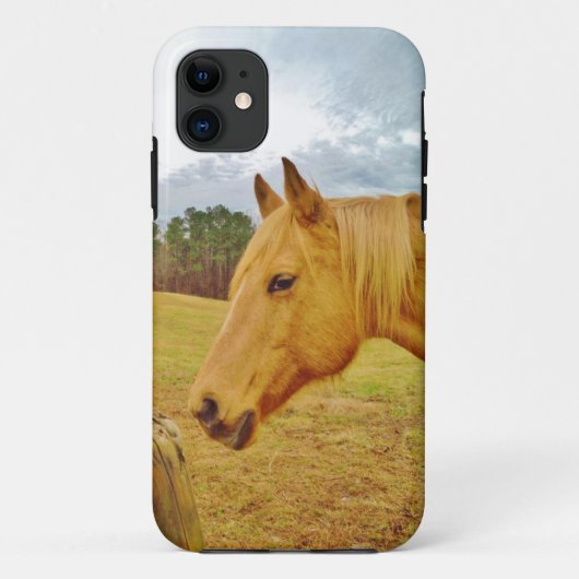 Witte konijn en Gele Paarden Case-Mate iPhone Case (Achterkant)