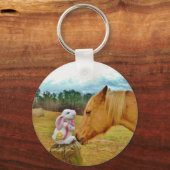 Witte konijn en Gele Paarden Sleutelhanger (Voorkant)