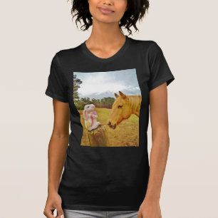 Witte konijn en Gele Paarden T-shirt
