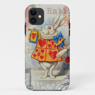 Witte Konijn Hartjes Alice Klassieker iPhone 11 Hoesje