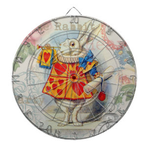 Witte Konijn Hartjes Alice Klassieker Dartbord