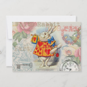 Witte Konijn Hartjes Alice Klassieker Kaart
