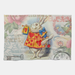 Witte Konijn Hartjes Alice Klassieker Theedoek