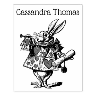 Witte Konijn HofTrompetter Alice in Wonderland 2 Rubberstempel