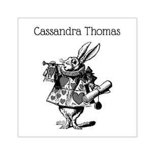 Witte Konijn HofTrompetter Alice in Wonderland 2 Rubberstempel