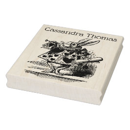 Witte Konijn HofTrompetter Alice in Wonderland Rubberstempel