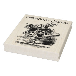 Witte Konijn HofTrompetter Alice Wonderland Rubberstempel