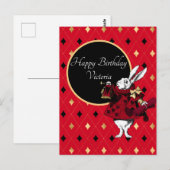 Witte konijn in de Rode Dagen Briefkaart (Voorkant / Achterkant)