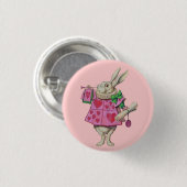 Witte konijn (in roze) Button (Voorkant /achterkant)