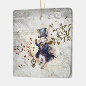 Witte konijn keramisch ornament (Links)