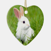 Witte konijn keramisch ornament (Rechts)