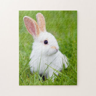 Witte konijn legpuzzel