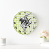 Witte konijn met klokkast grote klok (Huis)