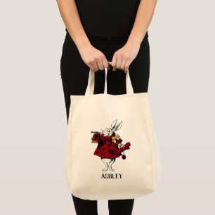 Witte Konijn Queens Garb op maat Tote Bag