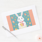 Witte konijn rechthoekige sticker (Envelop)