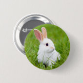 Witte konijn ronde button 5,7 cm (Voorkant /achterkant)