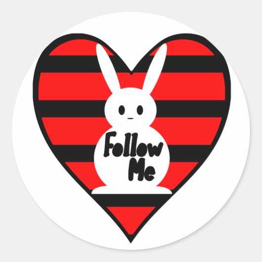 Witte konijn ronde sticker (Voorkant)