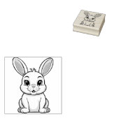 Witte Konijn Rubberstempel (Gestempeld)