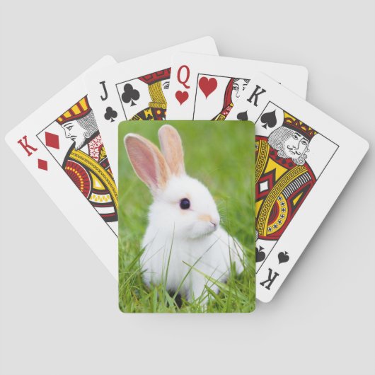 Witte konijn speelkaarten (Achterkant)