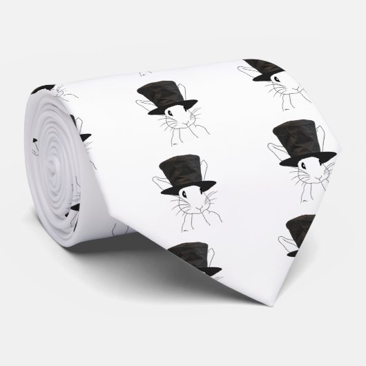 Witte konijn stropdas (Opgerold)