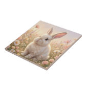 Witte Konijn Tegeltje (Zijkant)