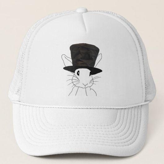 Witte Konijn Trucker Pet (Voorkant)