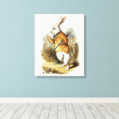 Witte konijn van Alice in Wonderland  Kunst Canvas Afdruk (Insitu (Houten vloer))