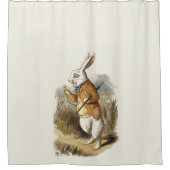Witte konijn van Alice in Wonderland Kunst Douchegordijn (Voorkant)
