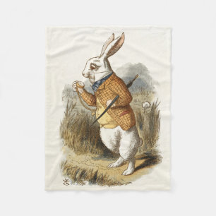 Witte konijn van Alice in Wonderland Kunst Fleece Deken