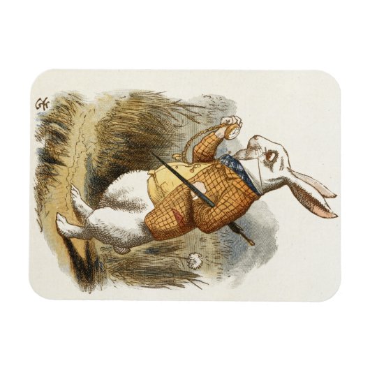 Witte konijn van Alice in Wonderland  Kunst Magneet (Horizontaal)