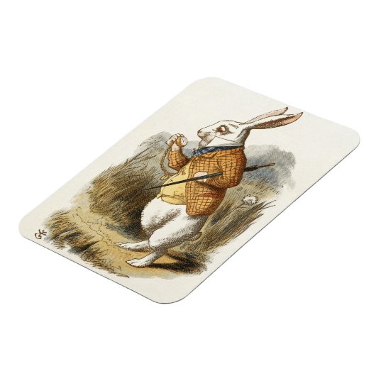 Witte konijn van Alice in Wonderland Kunst Magneet (Linkerzijde)