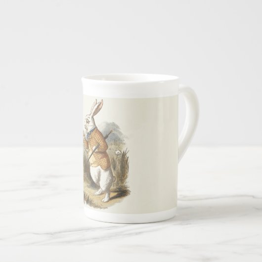 Witte konijn van Alice in Wonderland Kunst Porselein Kop (Voorkant rechts)