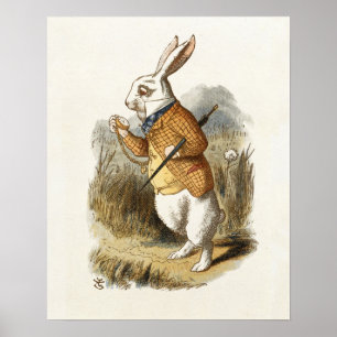 Witte konijn van Alice in Wonderland  Kunst Poster