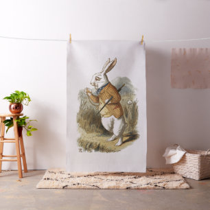 Witte konijn van Alice in Wonderland Kunst Stof