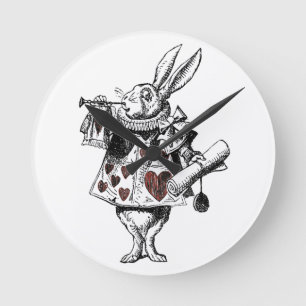 Witte konijnen van het hart - Alice in Wonderland Ronde Klok