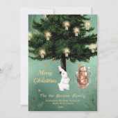 witte konijnentheefeestdat feestdagenkaart (Voorkant)