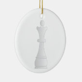 Witte koninginnenschaakstuk keramisch ornament (Rechts)